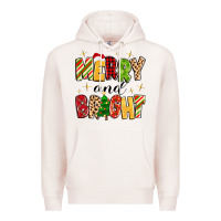 Pale Pink merry and bright Premium Hoodie - MaliasSmallBusiness