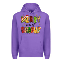 Purple merry and bright Premium Hoodie - MaliasSmallBusiness