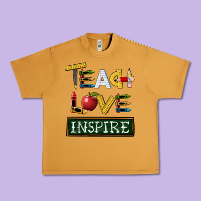 Teach Love Inspire Urban Heavy Tee Designed By Barkaloodesign