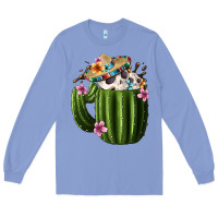 Colony Blue day of the dead mexican cactus Long Sleeve Tee - FaDigitalArtStudio