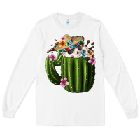White day of the dead mexican cactus Long Sleeve Tee - FaDigitalArtStudio