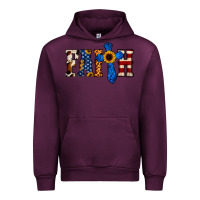 Mauve Wine faith  th of july cross Urban Hoodie - Jasminsmagicworld