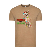 Vintage Coffee merry and bright chihuahua Vintage Tee - RanaPortraitStore