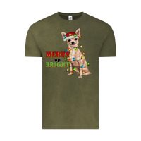 Vintage Olive merry and bright chihuahua Vintage Tee - RanaPortraitStore