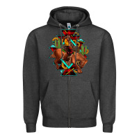 Charcoal Heather aztec rodeo cowboy christmas Zipper Hoodie - JahusDesignShop