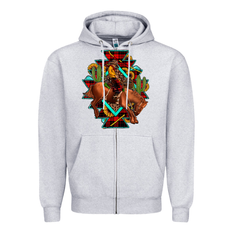 Aztec Rodeo Cowboy Christmas Zipper Hoodie by JahusDesignShop | Teevron