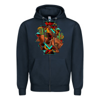 Navy aztec rodeo cowboy christmas Zipper Hoodie - JahusDesignShop