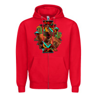 Red aztec rodeo cowboy christmas Zipper Hoodie - JahusDesignShop