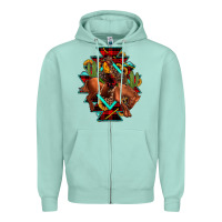 Seafoam aztec rodeo cowboy christmas Zipper Hoodie - JahusDesignShop