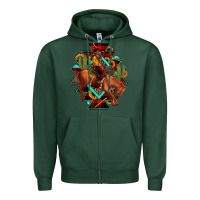 Sports Green aztec rodeo cowboy christmas Zipper Hoodie - JahusDesignShop