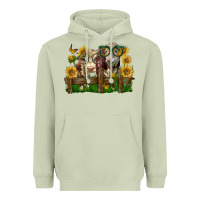 Hereford Bull And Heifer With Sunflowers Heavyweight Hoodie | Teevron