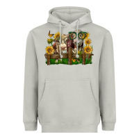 Moon Dust hereford bull and heifer with sunflowers Heavyweight Hoodie - LillyAllenDesigns