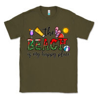 Army Green the beach is my happy place Classic Tee - CowhideDigitalArt