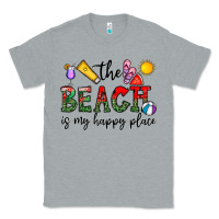 Heather Grey the beach is my happy place Classic Tee - CowhideDigitalArt