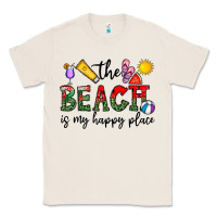Natural the beach is my happy place Classic Tee - CowhideDigitalArt