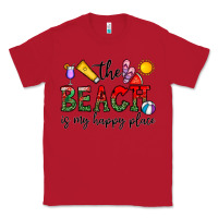 Red the beach is my happy place Classic Tee - CowhideDigitalArt