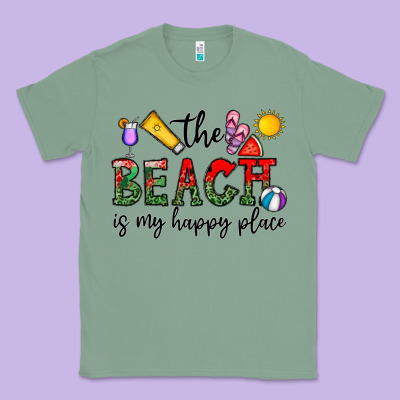 The Beach Is My Happy Place Classic Tee Designed By Cowhidedigitalart
