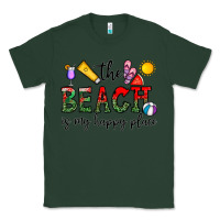 Sports Green the beach is my happy place Classic Tee - CowhideDigitalArt