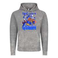 Cloud Rock fight like a queen navy blue colon cancer afro gir Vintage Hoodie - RanaPortraitStore