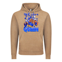Vintage Coffee fight like a queen navy blue colon cancer afro gir Vintage Hoodie - RanaPortraitStore