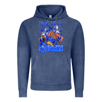 Vintage Denim fight like a queen navy blue colon cancer afro gir Vintage Hoodie - RanaPortraitStore