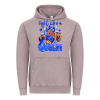 Vintage Zinc fight like a queen navy blue colon cancer afro gir Vintage Hoodie - RanaPortraitStore