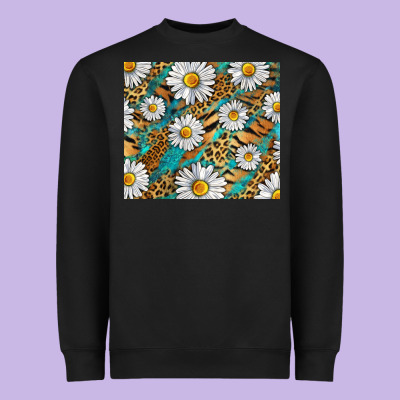 Heavyweight Sweatshirt Leopard And Tiger Daisy