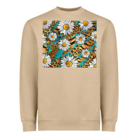 Mushroom Leopard And Tiger Daisy Heavyweight Sweatshirt - RanaPortraitStore