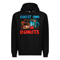 Black coffee and donuts Premium Hoodie - AdoDesignShop
