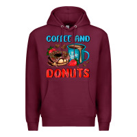 Burgundy coffee and donuts Premium Hoodie - AdoDesignShop