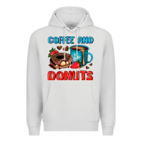 Dove Grey coffee and donuts Premium Hoodie - AdoDesignShop