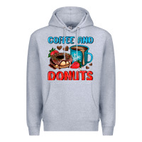 Heather Grey coffee and donuts Premium Hoodie - AdoDesignShop