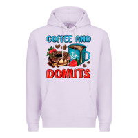 Lilac coffee and donuts Premium Hoodie - AdoDesignShop
