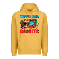 Mustard coffee and donuts Premium Hoodie - AdoDesignShop