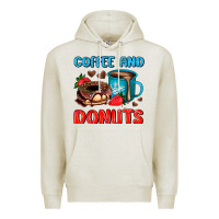 Oatmeal Heather coffee and donuts Premium Hoodie - AdoDesignShop