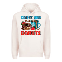 Pale Pink coffee and donuts Premium Hoodie - AdoDesignShop