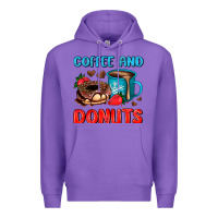 Purple coffee and donuts Premium Hoodie - AdoDesignShop