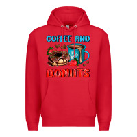 Red coffee and donuts Premium Hoodie - AdoDesignShop