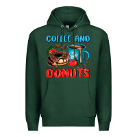 Sports Green coffee and donuts Premium Hoodie - AdoDesignShop