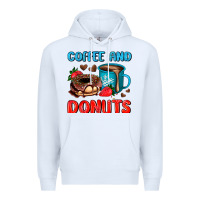 White coffee and donuts Premium Hoodie - AdoDesignShop