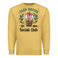 Antique Gold iced coffee social club Premium Sweatshirt - MaliasSmallBusiness