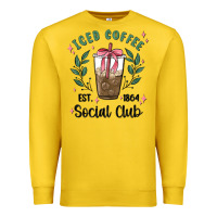 Lemon iced coffee social club Premium Sweatshirt - MaliasSmallBusiness