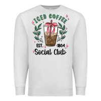 Oatmeal Heather iced coffee social club Premium Sweatshirt - MaliasSmallBusiness