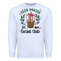 White iced coffee social club Premium Sweatshirt - MaliasSmallBusiness