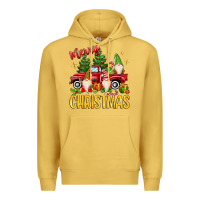 Antique Gold merry christmas gnomes truck Premium Hoodie - MaliasSmallBusiness