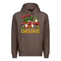 Coffee merry christmas gnomes truck Premium Hoodie - MaliasSmallBusiness