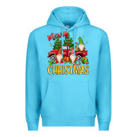 Ocean Blue merry christmas gnomes truck Premium Hoodie - MaliasSmallBusiness