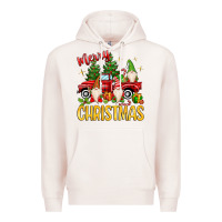 Pale Pink merry christmas gnomes truck Premium Hoodie - MaliasSmallBusiness