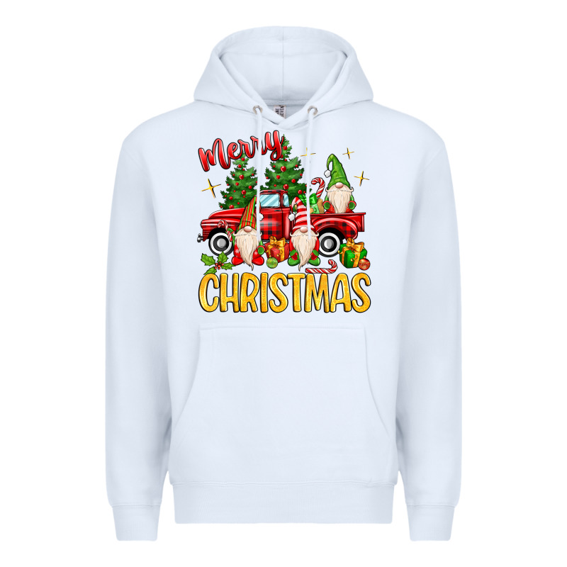 Merry Christmas Gnomes Truck Premium Hoodie by MaliasSmallBusiness | Teevron