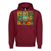 Burgundy don't think jesus done it that way western skeleton cactus Zipper Hoodie - Artiststas
